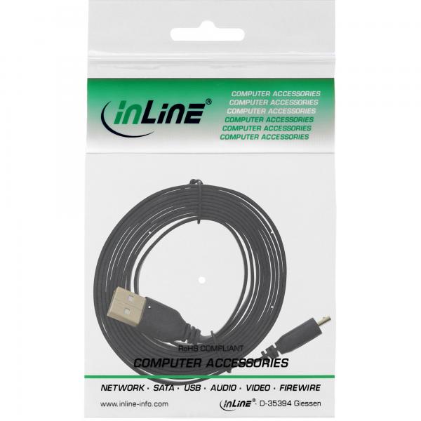 InLine Cavo USB 2.0 Micro, A maschio / Micro B maschio, 0,3m, Piatto, dorato