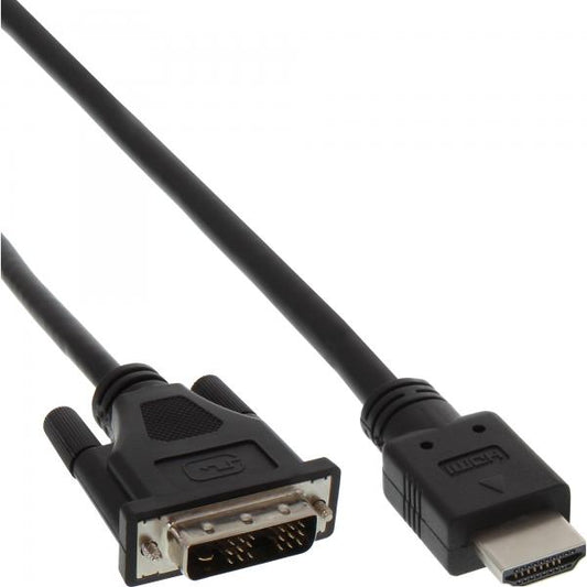InLine Cavo HDMI a DVI 18+1, nero, maschio/maschio, compatibile HDMI 1.3, 0,3m