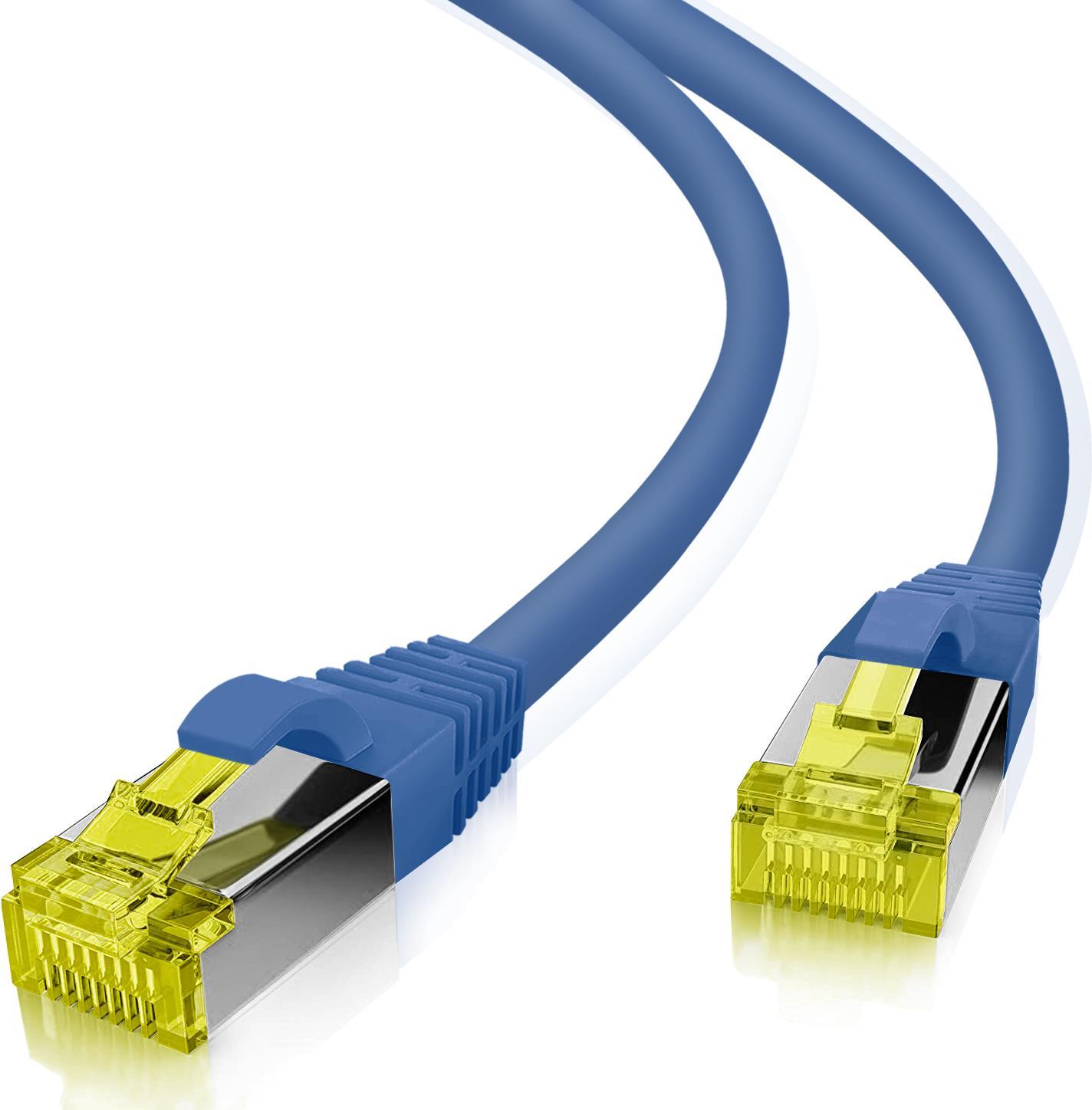 Helos ultra flex Patchkabel S/FTP Cat 6a TPE blau 1,0m - Hochflexibles Patchkabel - Ideal fr Anwendungen z.B. in der Medientechnik oder fr ein optimiertes Kabelmanagement in Netzwerkschrnken - Pre