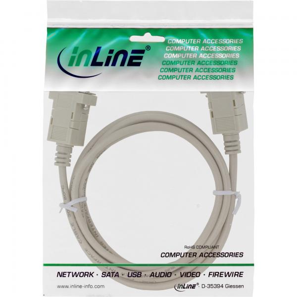 InLine Cavo Nullmodem, Sub-D 9/9pin F-F, beige, ispezionabile, 3m
