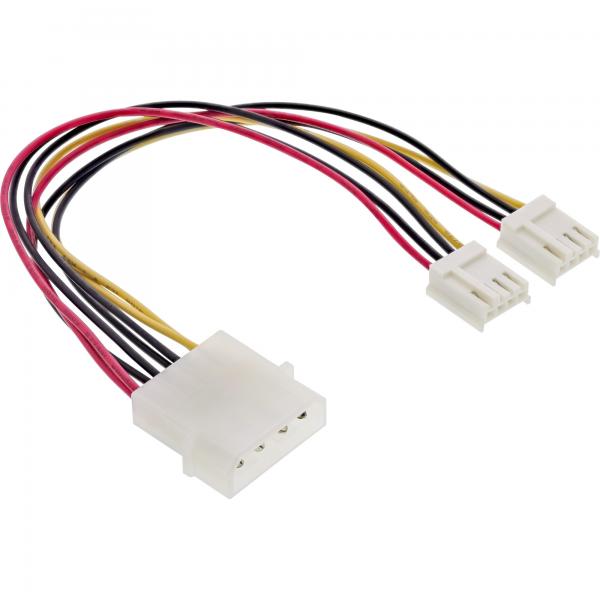 InLine Cavo di alimentazione int. Da 4pin 5,25"m a 2x 4pin Floppy 3,5" F, 0,2m