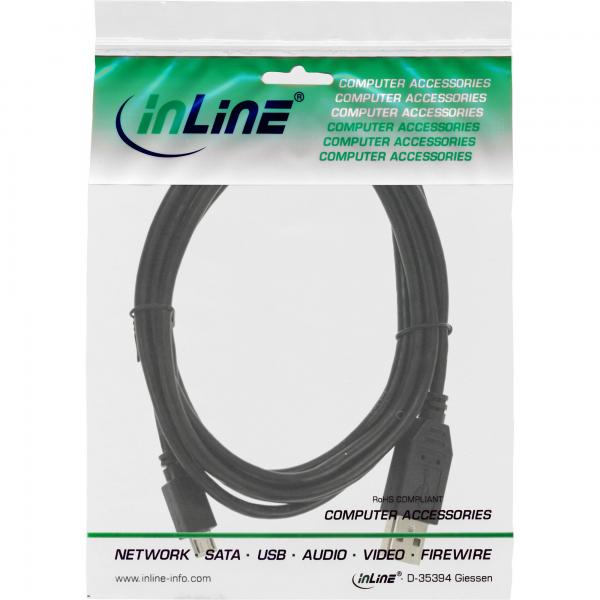 InLine Cavo USB 2.0 Micro, A maschio / Micro B maschio, 1m, nero