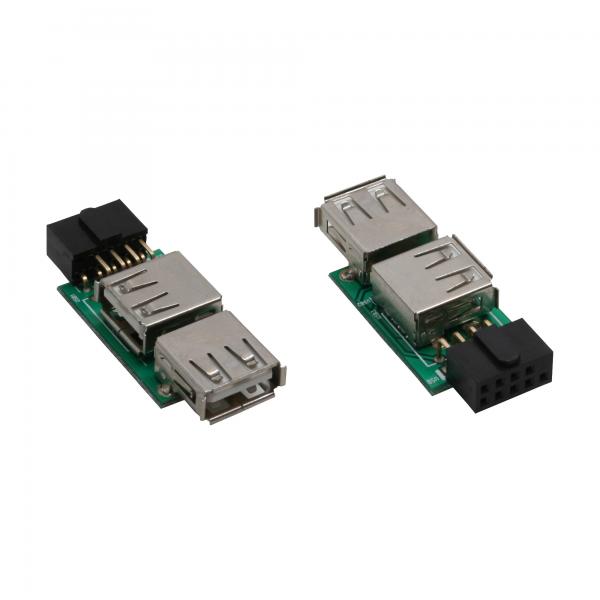 InLine Adattatore USB 2.0 2x A femmina / IDC 4 pin singoli femmina, interno