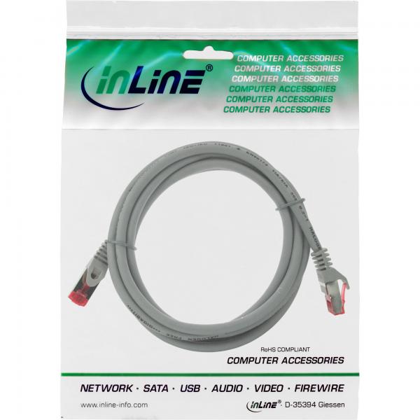 InLine Cavo patch Lan, S/FTP(PiMf), Cat.6, 250MHz, CU, halogenf., grigio, 3m