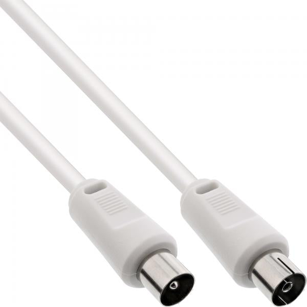 InLine Cavo antenna TV, spinotti IEC, fattore di schermatura >75dB, bianco, 2m