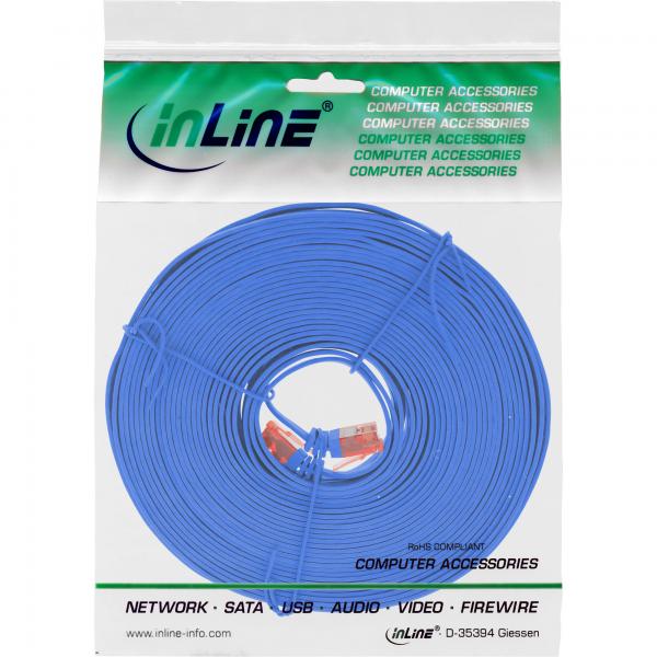 InLine Cavo patch Lan Slim, U/UTP, Cat.6, blu, 10m