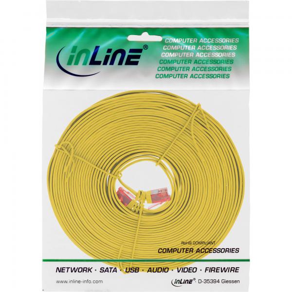 InLine Cavo patch Lan Slim, U/UTP, Cat.6, giallo, 10m