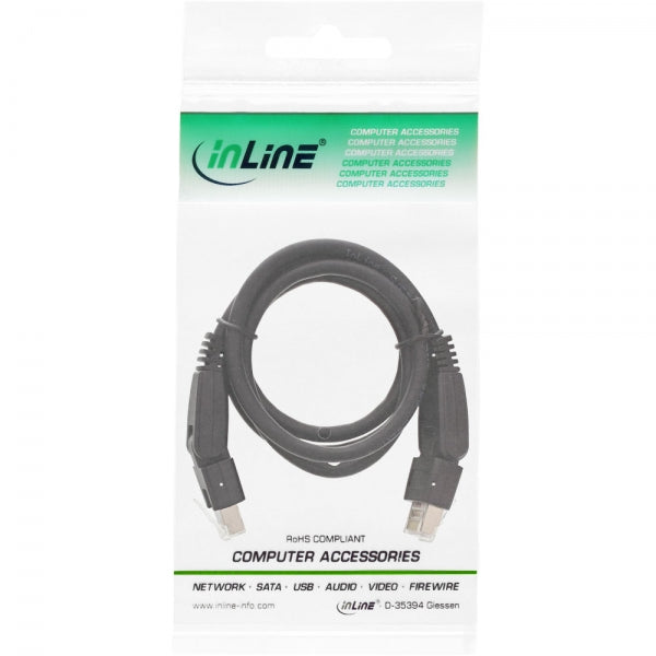 InLine 4043718235254 cavo di rete Nero 1 m Cat6a S/FTP (S-STP)