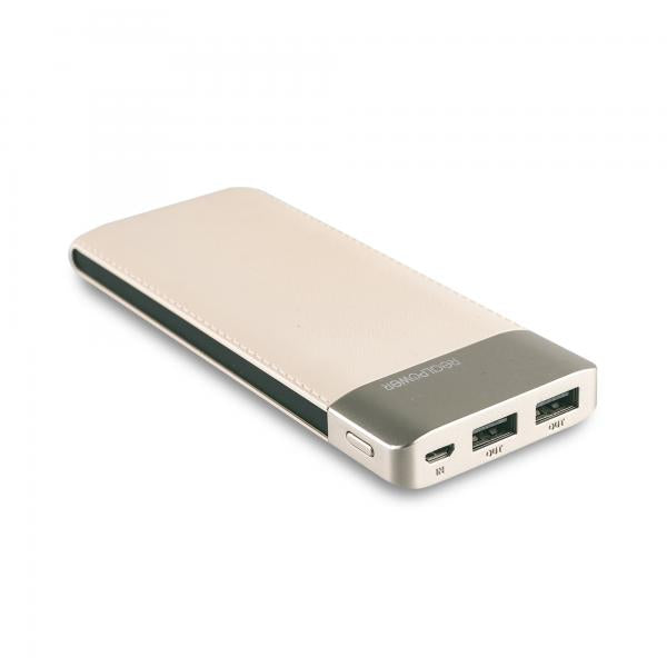 RealPower PB-8000 Fashion batteria portatile Nero, Champagne Polimeri di litio (LiPo) 8000 mAh