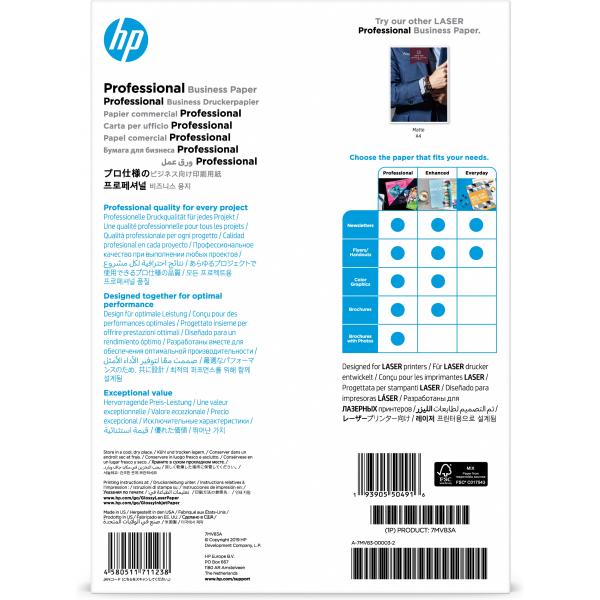 HP Carta patinata professionale originale per stampa laser: formato A4, 200 g/m