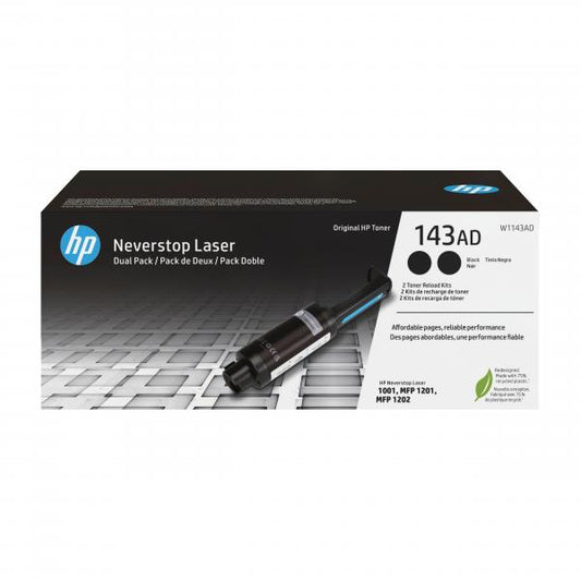 HP Kit ricarica toner nero originale Neverstop 143AD, dual-pack