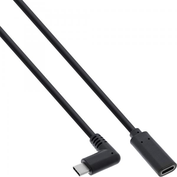 InLine Prolunga USB 3.2 Gen.1x2, M angolato - F Type-C, nero, 1m