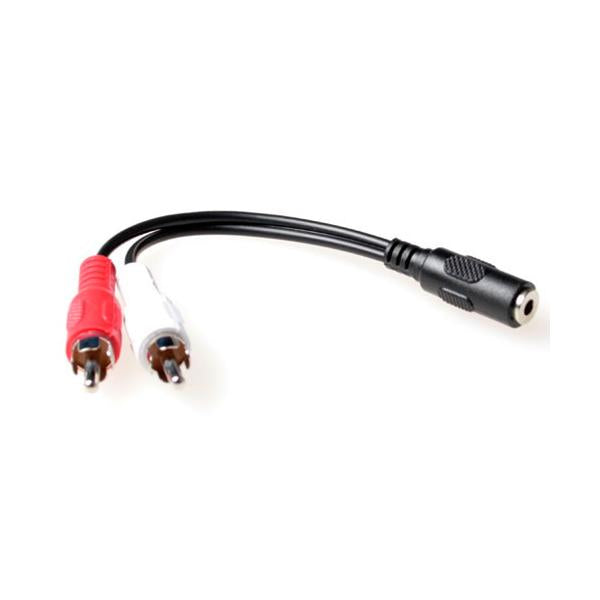ACT AK2027 cavo audio 0,15 m 2 x RCA 3.5mm Nero