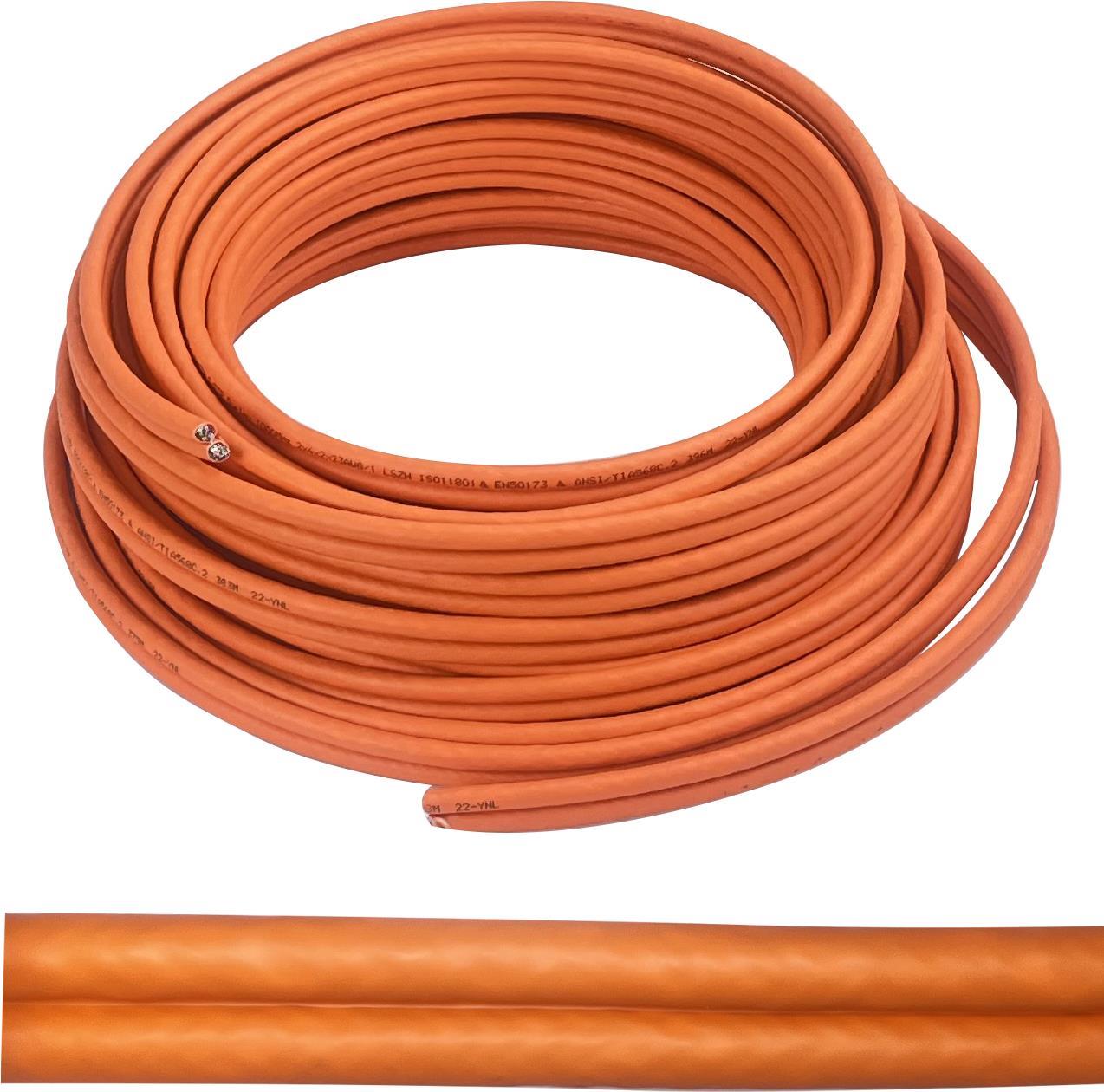 Helos - Patch-Kabel - RJ-45 (M) zu RJ-45 (M) - 50 m - SFTP, PiMF - Duplex -Cat.7 Rohkabel - halogenfrei - orange