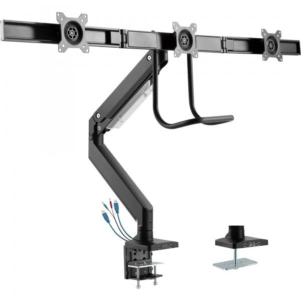 InLine , supporto da tavolo con lift+USB 3.0, per 3 monitor fino a 69cm (27")