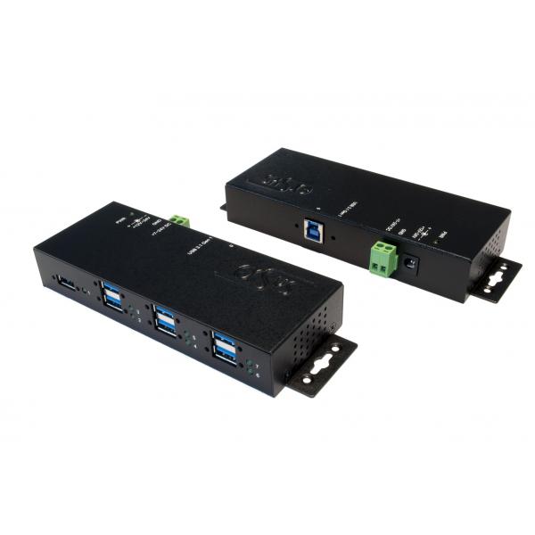 EXSYS EX-1189HMVS-3, 7x USB 3.0, Metall, USB 3.2 Gen 1 (3.1 Gen 1) Type-B 5000 Mbit/s Nero