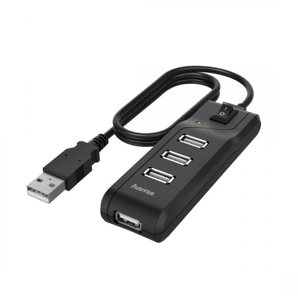 Hama 00200118 hub di interfaccia USB 2.0 480 Mbit/s Nero