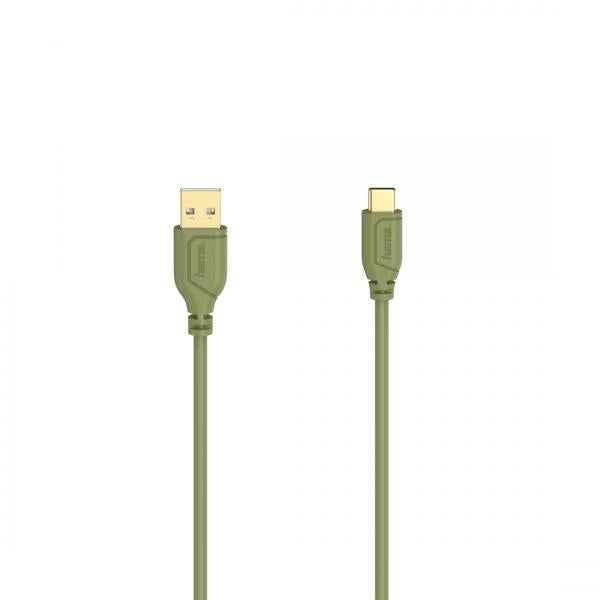 Hama Flexi-Slim cavo USB 0,75 m USB 2.0 USB C USB A Verde