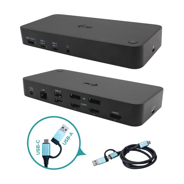i-tec USB 3.0 / USB-C / Thunderbolt, 3x 4K Docking Station + Power Delivery 70W