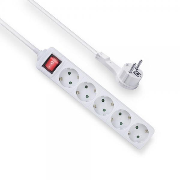 ACT AC2455 prolunghe e multiple 1,5 m 5 presa(e) AC Interno Bianco