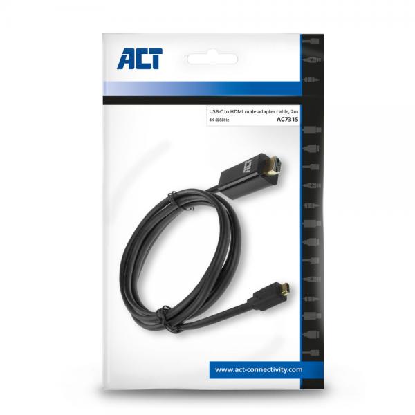ACT AC7315 cavo e adattatore video 2 m USB tipo-C HDMI tipo A (Standard) Nero