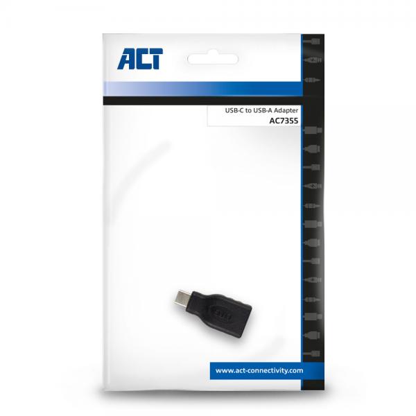 ACT AC7355 adattatore per inversione del genere dei cavi USB-A USB-C Nero