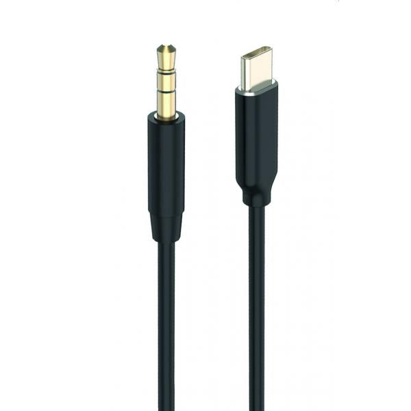 2GO 797219 cavo audio 1 m 3.5mm USB tipo-C Nero