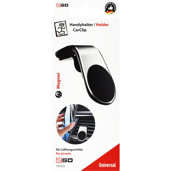 2GO CarClip Supporto passivo Telefono cellulare/smartphone Nero, Argento
