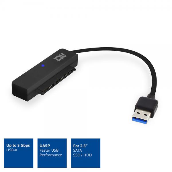 ACT AC1510 adattatore per inversione del genere dei cavi SATA USB tipo A Nero
