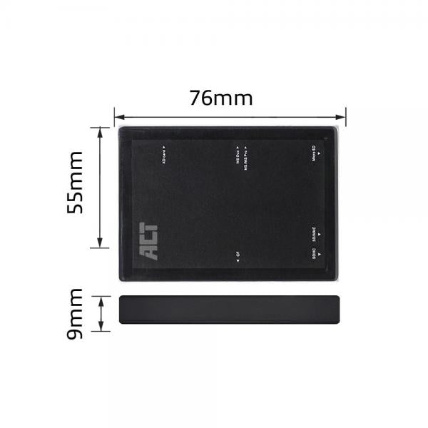 ACT AC6370 lettore di schede USB 3.2 Gen 1 (3.1 Gen 1) Type-A Nero