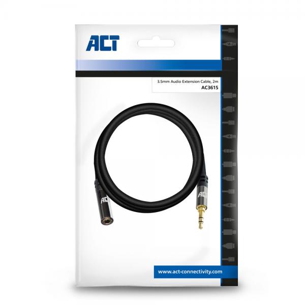 ACT AC3615 cavo audio 2 m 3.5mm Nero