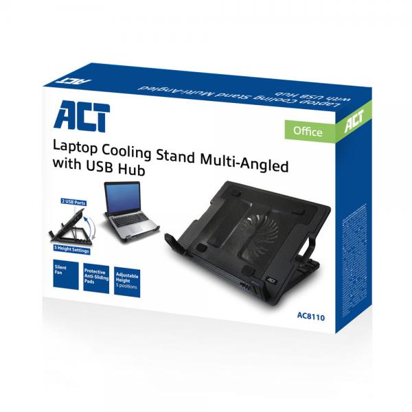 ACT AC8110 base di raffreddamento per notebook 43,9 cm (17.3") 1000 Giri/min Nero