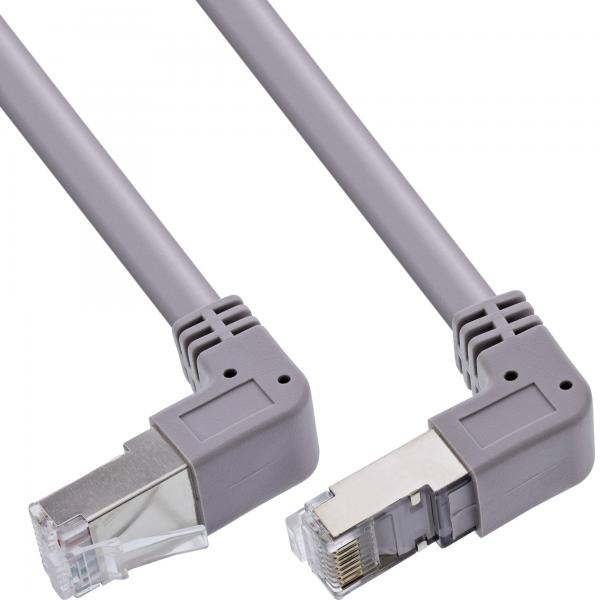 InLine Cavo patch angolato su/giù, S/FTP (PiMf), Cat.6, PVC, rame, grigio,2,67m