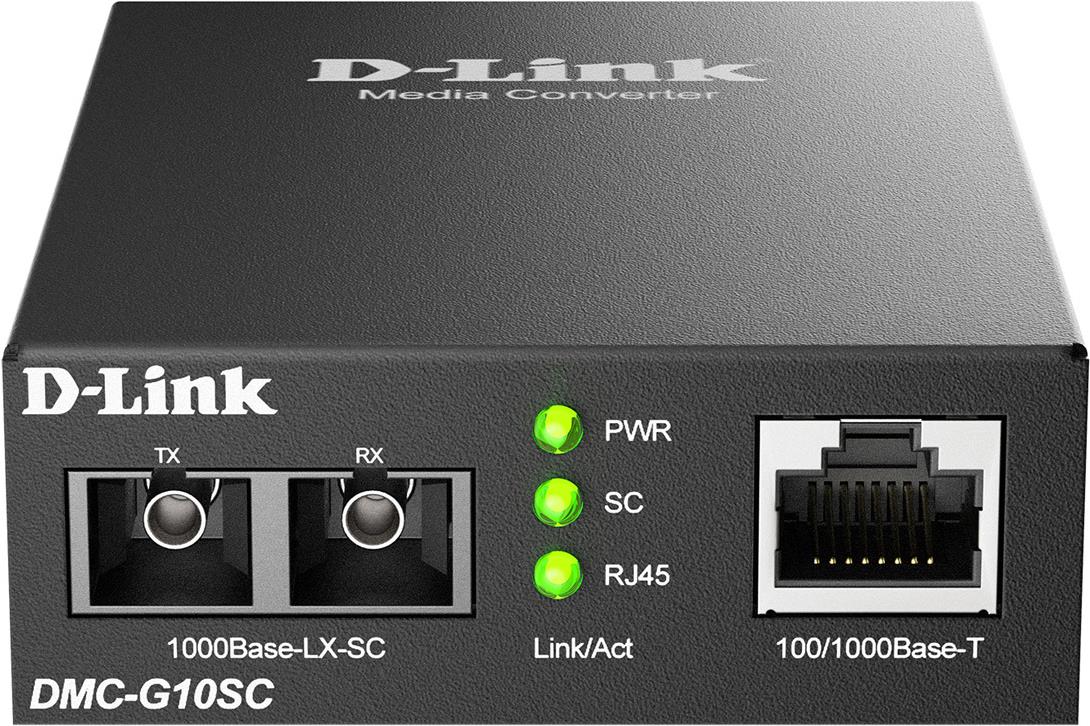 D-Link DMC G10SC - Medienkonverter - 1GbE - 10Base-T, 100Base-TX, 1000Base-T, 1000Base-LX - RJ-45 / SC Single-Modus - 1310 nm (DMC-G10SC/E)