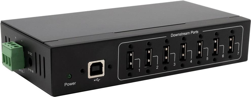 EXSYS GmbH 7 Port USB 2.0 Metall-HUB, 15KV ESD Schutz (Sunrich) (EX-11217HMVS)