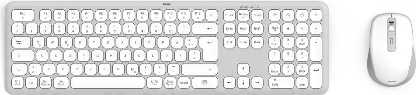 Hama Multi-Device-Tastatur-Maus-Set WKM-550, kabellos, Funk/BT, WS, QWERTZ DE (00173066)