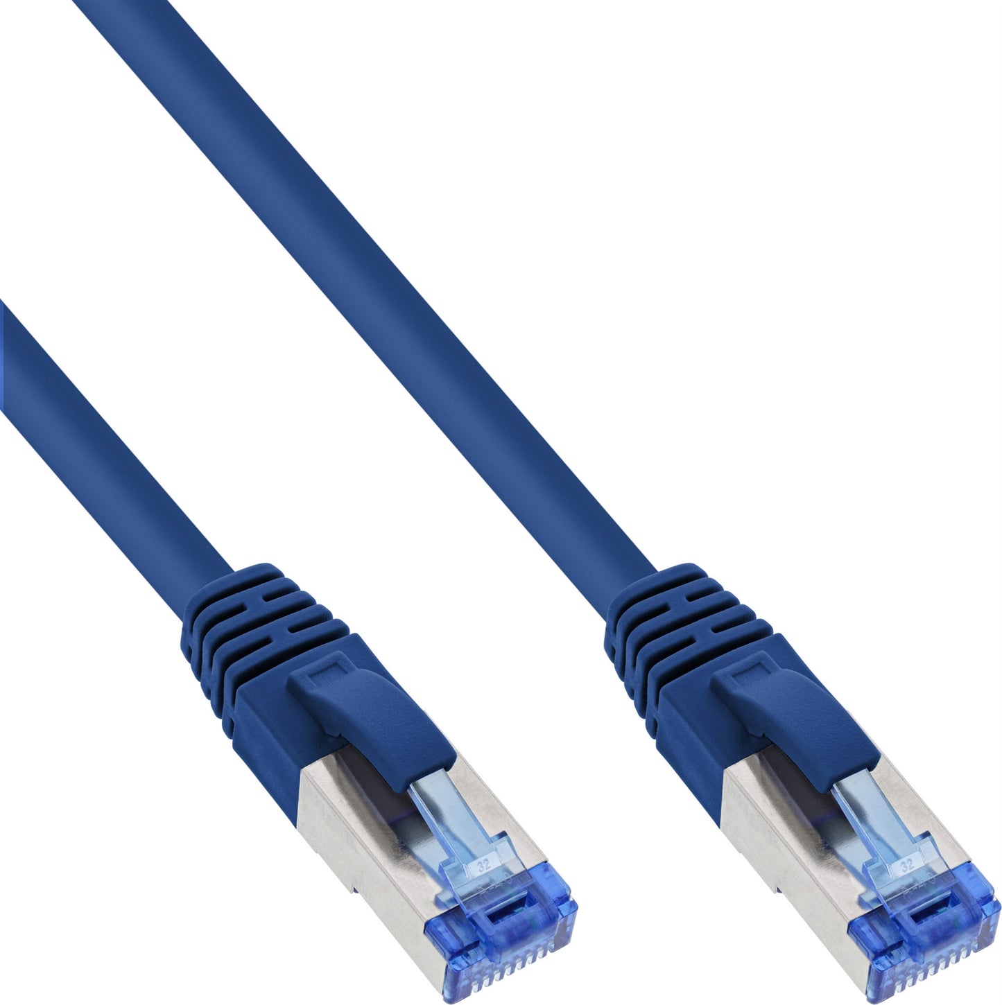 InLine 70er B-Pack Patchkabel S/FTP Cat.6A halogenfrei CU blau - Netzwerk - CAT 6a (B-76811B)