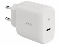 2-Power 2PWC45W01G-EU Caricabatterie per dispositivi mobili Bianco (45W Wall Charger PD GaN 1 x USB-C)
