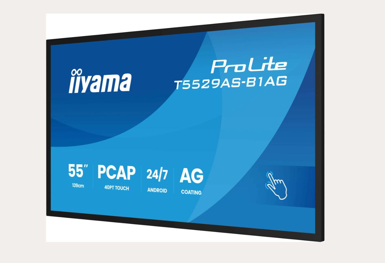 iiyama ProLite T5529AS-B1AG - 140 cm (55") Diagonalklasse (139 cm (54.6") sichtbar) LCD-Display mit LED-Hintergrundbeleuchtung - Digital Signage - mit Touchscreen (Multi-Touch) - 4K UHD (2160p) 3840