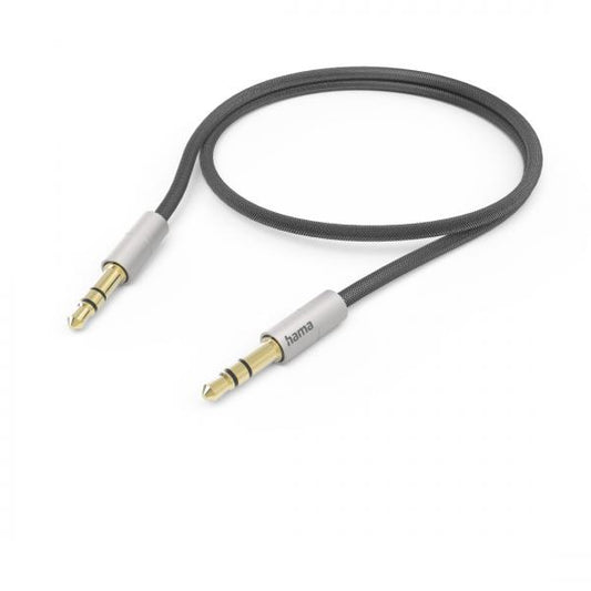 Hama AluLine cavo audio 0,5 m 3.5mm Nero, Argento