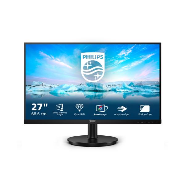 Philips V Line 275V8LA/00 Monitor PC 68,6 cm [27] 2560 x 1440 Pixel Quad HD LED Nero (Philips V-line 275V8LA - Monitor a LED - 27 - 2560 x 1440 QHD - VA - 250 cd/m? - 4000:1 - 4 ms - HDMI, DisplayPor