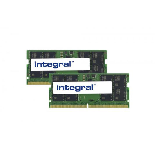 Integral KVR48S40BS8K2-32-IN memoria 32 GB 2 x 16 GB DDR5 4800 MHz (32GB [2x16GB] LAPTOP RAM MODULE KIT DDR5 4800MTs PC5-38400 UNBUFFERED NON-ECC SODIMM 1.1V 2GX8 CL40 INTEGRAL)