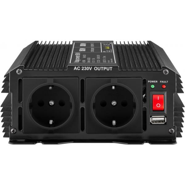 Goobay 58884 adattatore e invertitore Interno 1500 W Nero