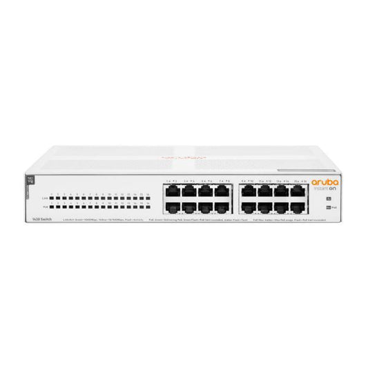 HPE Aruba Networking Aruba Instant On 1430 16G Class4 PoE 124W Non gestito L2 Gigabit Ethernet [10/100/1000] Supporto Power over Ethernet [PoE] 1U Bianco (ARUBA ION 1430 16G 124W POE - SWITCH)