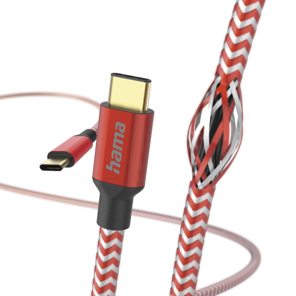 Hama Reflective cavo USB 1,5 m USB 2.0 USB C Rosso
