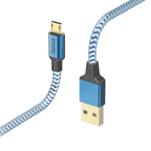 Hama Reflective cavo USB 1,5 m USB 2.0 USB A Micro-USB B Blu
