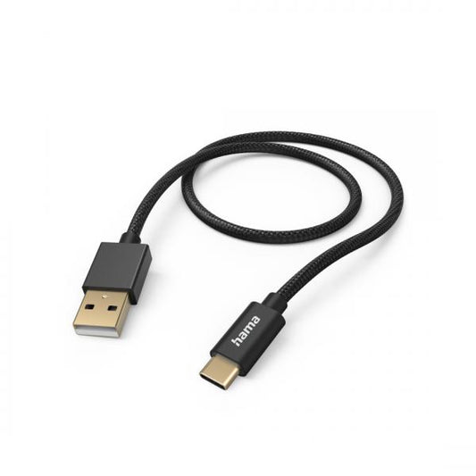 Hama Fabric cavo USB 1,5 m USB 2.0 USB A USB C Nero