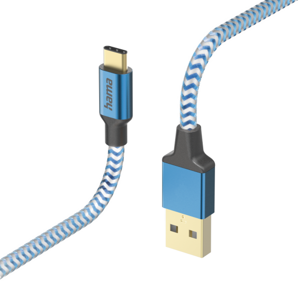 Hama Reflective cavo USB 1,5 m USB 2.0 USB A USB C Blu