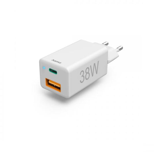Hama Mini-Ladegeraet USB-C Power Delivery PD+ USB-A QC3.0 38W Wei-