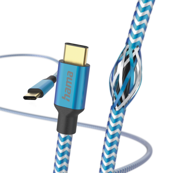 Hama Reflective cavo USB 1,5 m USB 2.0 USB C Blu
